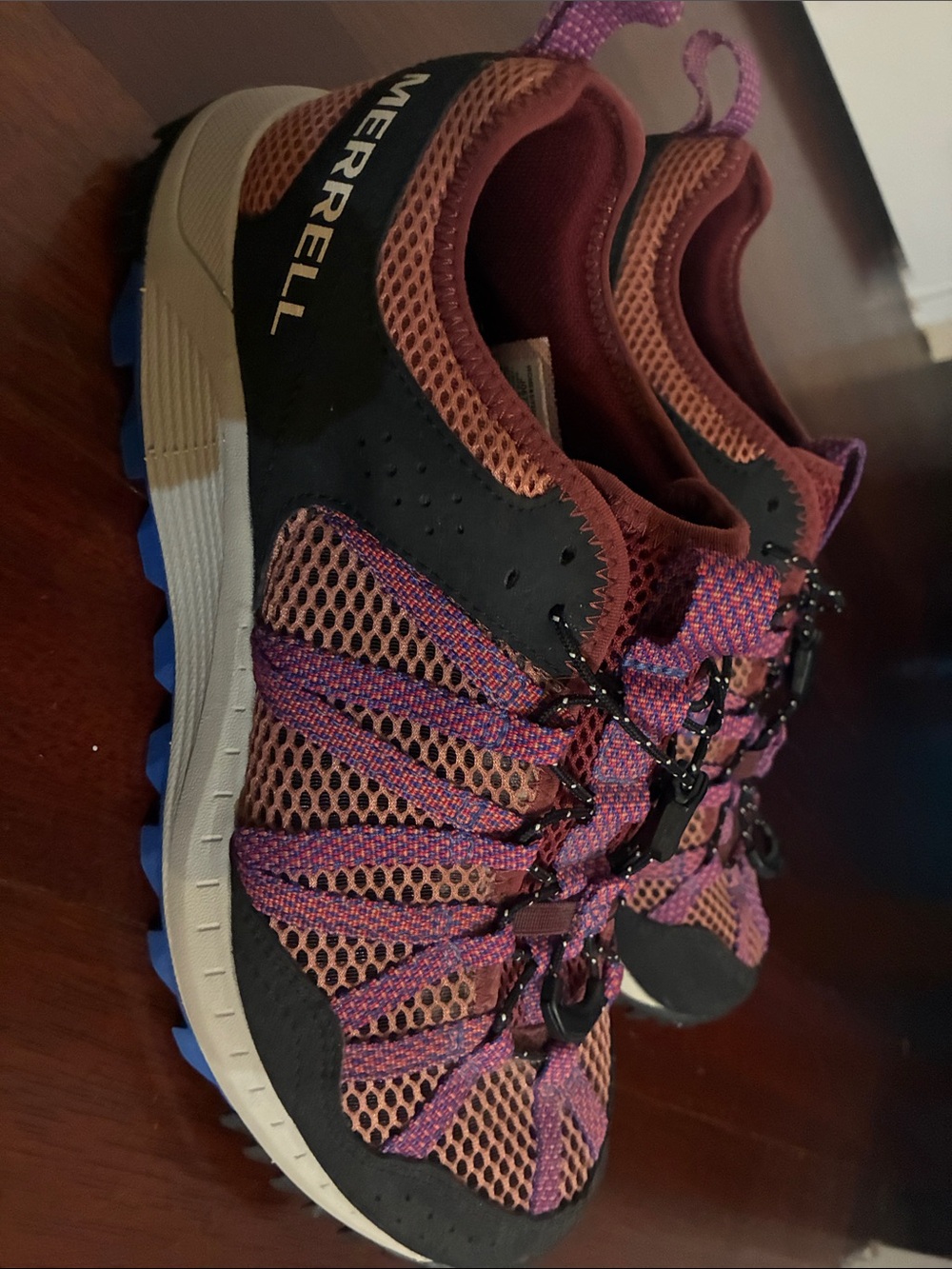 Merrell Women’s Purple and Rust Mesh Trail Shoes - Picture 2 of 8